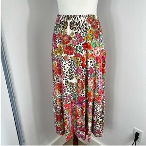 Johnny Was tiered midi skirt